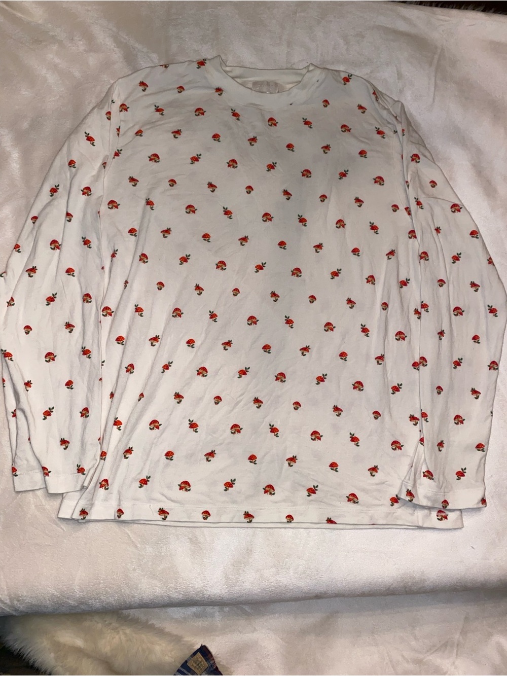 SKIMS Women’s Medium Boyfriend Long Sleeve Sleep Shirt- Marble Mushroom